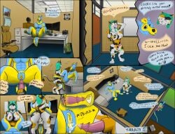 absurd_res andromorph animal_genitalia animal_penis anthro ass backsack balls bedroom_eyes bodily_fluids breasts breeding_request calico_cat canid canine canis casual_nudity close-up comic cum cum_drip cum_dripping_from_penis cum_dripping_from_pussy cum_in_uterus cum_in_vagina cum_inside cum_on_penis desk desktop detailed_background detailed_penis detailed_pussy dialogue dialogue_with_sound_effects digital_media_(artwork) domestic_cat dragon dripping embarrassed english_text equine_genitalia equine_penis erection exposed_breasts eye_contact felid feline feline_genitalia felis furniture genital_fluids genitals gesture gynomorph gynomorph_penetrating hair hi_res high-angle_view huge_filesize humanoid_genitalia humanoid_vulva imminent_orgasm imminent_sex internal intersex intersex/intersex intersex_penetrating interspecies leaking_vagina long_hair looking_at_another looking_at_viewer mammal muscular muscular_anthro muscular_intersex mythological_creature mythological_scalie mythology narrowed_eyes office orgasm orgasm_face paws penetration penile_spines penis presenting presenting_hindquarters presenting_vulva requesting scalie seductive semi_public sex_request sitting_on_desk spread_legs spreading suggestive suggestive_gesture supprised sweat sweatdrop table text turbo_(turbo_arts) unprofessional_behavior unusual_insides uterus vaginal_penetration voyeur vulva wolf yellow_insides