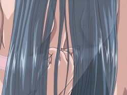00s 1girls 2002 animated aqua_hair aroused bible_black bible_black_gaiden bouncing_breasts bra breasts female female_focus large_breasts long_hair mochida_junko nipples open_bra pink_bra public_indecency removing_bra school school_assembly school_hall solo tagme underwear undressing
