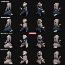 3d anthro anthro_female anthro_furry bambookat female furry furry_anthro judy_hopps rabbit zootopia