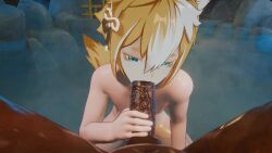 2boys 3d animated big_penis blowjob dark-skinned_male dark_skin femboy feminine_male furry gay genshin_impact gorou_(genshin_impact) interracial jp_3dx jpbtos light-skinned_male light_skin male male_only male_pov pov sound submissive_male veiny_penis video yaoi