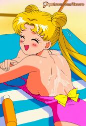 1girls 2d ai_assisted ai_generated anime anime_style areolae aroused bare_breasts beach bikini bishoujo_senshi_sailor_moon blonde_hair blue_eyes blush breasts breasts_exposed breasts_focus breasts_out casual_nudity cute day erotic execro female hi_res highres magical_girl male_pov naked_breasts nipples novelai outdoors patreon pink_nipples request requested sailor_moon solo solo_female solo_focus sunscreen topless twintails uncensored usagi_tsukino very_long_hair watermark wet_breasts