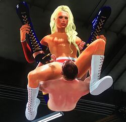 boots facesitting femboy femboy_on_male leg_grab leg_up legs_held legs_over_head legs_up pin pinned pinned_down sitting_on_chest sitting_on_face sitting_on_person trap wrestler wrestling_boots wrestling_outfit wrestling_ring wwe wwe_2k20