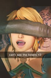 <3 2boys 3d androgynous big_lips big_penis blonde_hair boner can't_see_the_haters cant_see_the_haters crossdressing dark-skinned_male dark_skin earrings erection femboy feminine_male fugtrup funny ganondorf gay girly huge_cock humor interracial link male_only nintendo open_mouth penis penis_on_face penis_over_eyes pouty_lips selfie smile snapchat source_filmmaker text the_legend_of_zelda the_legend_of_zelda:_breath_of_the_wild these_aren't_my_glasses trap yaoi