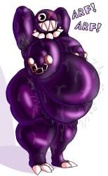 2d 2d_(artwork) anthro anthropomorphization armpit_hair armpits arms_behind_head ass_bigger_than_head barking big_areola big_ass big_belly big_breasts big_eyes big_mouth big_nipples big_thighs black_eyes breasts_bigger_than_head busty canine chain_chomp chains chubby chubby_female collar digital_drawing_(artwork) digital_media_(artwork) female female_focus female_only gigi_(thecoatl034) mario_(series) metal_collar nipple_piercing ocinico onomatopoeia overweight overweight_female purple_body purple_skin round_eyes scar self_upload shark_teeth sharp_teeth silly simple_eyes solo solo_female solo_focus spiked_collar spiky_collar stomach_noises super_mario_bros. sweat tall_female thick thick_thighs voluptuous white_background