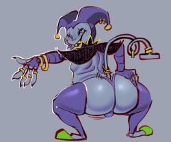 1boy 1male big_ass big_butt deltarune femboy imp jevil_(deltarune) male male_only presenting presenting_ass presenting_hindquarters shortstack solo solo_focus solo_male thong twerking undertale_(series) vaalgarth