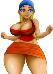 big_breasts blonde_hair blue_eyes clothed_female female female_focus female_only lindsay_(tdi) long_hair lyn_nyl solo solo_female solo_focus total_drama_island