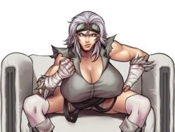 behelda_(legend_of_queen_opala) blacksmith breasts gray_hair large_breasts legend_of_queen_opala milf r_ex red_eyes tagme