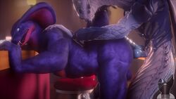 2boys 3d anal_sex animated anthro cobra from_behind gay lizard male/male male_only muscular_anthro muscular_male muscular_thighs purple_skin scalie sex snake_hood sound tagme thick_thighs twitchyanimation video