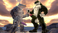 16:9 2020 2boys 3d abs adam0800 anthro balls claws connivingrat dinosaur duo erection genitals hi_res humanoid_genitalia humanoid_penis kroxigor lizardman_(warhammer_fantasy) male male_only muscular muscular_male nakai nude penis reptile scalie scar sharp_teeth source_filmmaker teeth theropod total_war:_warhammer typhek tyrannosaurid tyrannosaurus tyrannosaurus_rex warhammer_(franchise) warhammer_fantasy widescreen