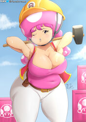 1girls 2020 5_fingers big_breasts breasts busty chubby cleavage clothed clothing eyelashes female female_only huge_breasts humanoid humanoid_hands mario_(series) nintendo slightly_chubby solo solo_female super_mario_maker super_mario_maker_2 thick_thighs toadette twintails video_games viejillox voluptuous wide_hips