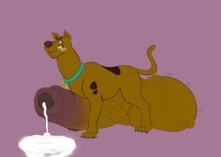 2016 balls big_balls big_penis bodily_fluids brown_body brown_fur canid canine canis claws collar cum cum_leaking dog_treat domestic_dog ejaculation excessive_cum feral fur genital_fluids genitals gigantic_penis gigantic_testicles great_dane hanna-barbera huge_balls huge_cock humanoid_genitalia humanoid_penis hyper hyper_balls hyper_cum hyper_genitalia hyper_penis looking_back male male_only mammal mastiff molosser paws penis puppypaws scooby-doo scooby-doo_(character) side_view simple_background solo spots_(marking) testicles uncut vein veiny_balls veiny_penis veiny_testicles