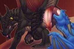 2_penises absurd_res animal_genitalia animal_penis anus arm_spikes ass back_spikes big_penis black_claws black_dragon black_hair black_horn blep blue_body blue_scales bodily_fluids brown_body brown_horn brown_scales cast_shadow claws clenched_teeth cloaca cloacal_penis closed_eyes countershade_chest countershade_crotch countershade_feet countershade_hands countershade_neck countershade_tail countershading dahurgthedragon diphallia diphallism dragon dragonflight duo ears_down facial_hair facial_horn feet fellatio feral genitals glistening glistening_genitalia glistening_penis glowing glowing_eyes gold_(metal) gold_jewelry gold_ring grey_claws grey_horn grey_wings hair half-closed_eyes half_lidded_eyes hemipenes hi_res horn horn_jewelry jaw_horn jewelry leg_spikes looking_back looking_back_at_another looking_back_at_partner male male/male membrane_(anatomy) membranous_wings multi_genitalia multi_penis narrowed_eyes neck_bulge nose_horn oral paws penile penile_spines penis pink_penis pivoted_ears plating presenting presenting_hindquarters presenting_penis purple_tongue raised_paw raised_tail red_eyes red_wings ring saliva saliva_on_face saliva_on_penis saliva_on_tongue scales scalie scutes seductive segmented_horn sex simple_background spikes spikes_(anatomy) syrazor tail tan_body tan_countershading teeth tongue tongue_out tongue_wrap tongue_wrapped_around_penis urethra western_dragon wings wrathion