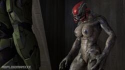 16:9 3d absurd_res alien anthro breasts detailed_background female female_sangheili halo_(series) hi_res male microsoft nude reploidmanxxx sangheili solo source_filmmaker spartan_(halo) straight video_games widescreen xbox_game_studios