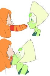 blush deepthroat fellatio futanari jasper_(steven_universe) peridot_(steven_universe) precum saliva sleeptalker steven_universe tagme tears throat_bulge tongue_out