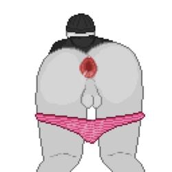 1:1 1md3f4ul7 alpha_channel anonymous anonymous_artist anus ass ass_focus balls bodily_fluids clothing crossdressing_male cum cum_inside daddychristmas domestic_cat felid feline felis gaping gaping_anus genital_fluids genitals hat headgear headwear hi_res hoodie male mammal panties pixel_art rear_view solo someguyoftheweb straight topwear underwear