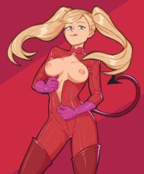 :p ann_takamaki bodysuit breasts breasts_out clothing color_edit colored ddl edit exposed_breasts fake_tail female gloves human latex latex_gloves latex_suit looking_at_viewer megami_tensei nipples persona persona_5 phantom_thief_suit smile solo suoiresnu tagme tail thighhighs tongue tongue_out twintails undressing unzipping