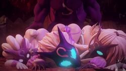 1boy 3d 3girls animated anthro ass female fingering foursome furry kindred lamb_(league_of_legends) league_of_legends male penis riot_games sex sound tagme twitchyanimation video