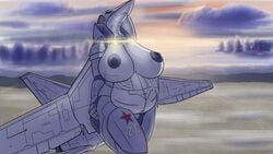 aeromorph aircraft anthro big_breasts chubby living_aircraft living_machine sunrise top_kek_m9