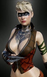 1girls 3d 3d_(artwork) batman:_arkham_origins batman_(series) blonde blonde_hair breasts bust busty copperhead copperhead_(arkham_origins) copperhead_(dc) daz3d dc dc_comics female genesis2female guhzcoituz larissa_diaz lips lipstick mature mature_female mature_woman short_hair solo supervillain tagme tattoo