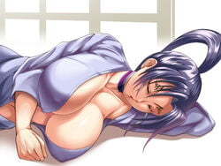 big_breasts black_eyes black_hair female female_focus female_only fish_snake history's_strongest_disciple_kenichi long_hair nipples nipples_visible_through_clothing shigure_kousaka solo solo_female solo_focus