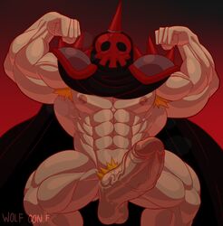 armpit_hair big_balls big_penis blushing boner cape cloak comunidad_de_vs epsilon_wisdom erection flexing lisa_(series) lisa_the_joyful lisa_the_painful male_only pubic_hair pubic_tuft rando_(lisa_the_painful) realidad_geek rg shoulder_pads skull solo solo_male spikes vs_battle_community wolf_con_f