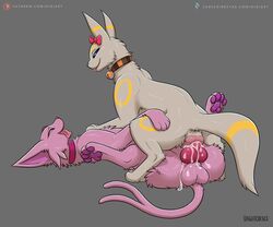 amazon_position animal_genitalia animal_penis animal_pussy balls bodily_fluids canine_penis canine_pussy collar cowgirl_position creampie creampied_feral cum cum_in_pussy cum_inside cum_leaking cum_on_balls digitoxici eeveelution erection espeon fan_character female female_on_top female_penetrated feral feral_creampied feral_on_feral feral_penetrated feral_penetrating feral_pokemon genital_fluids genitals grey_background half-closed_eyes hi_res hindpaw knot looking_at_another looking_down looking_pleasured looking_up lying male male_on_bottom male_penetrating narrowed_eyes nintendo on_back on_bottom on_top open_mouth pawpads paws penetration penis pokémon_(species) pokemon pussy sex simple_background spread_legs spreading straight text tongue tongue_out umbreon url vaginal_penetration video_games