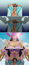 1boy1girl 2d 2d_(artwork) 2d_artwork bigger_female black_hair brown_eyes brown_hair comic curvy_female digital_drawing_(artwork) digital_media_(artwork) enlarged_breasts galacta galacta_(marvel_rivals) giantess giantess_milf height_difference marvel marvel_comics marvel_rivals milf ocean peter_parker purple_eyes relaxing size_difference spider-man spider-man_(marvel_rivals) subtitles webart20