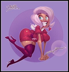 big_boobs panties smiling thigh_boots wagner wand willow_(a_kind_of_magic)