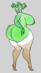 anthro anthrofied ass breasts electronic_arts female flora_fauna gooring peashooter_(pvz) plant plant_humanoid plantie plants_vs._zombies plants_vs_zombies popcap_games tagme thick_thighs threepeater_(pvz) video_game_character video_games