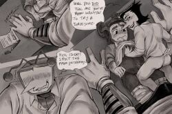 comic comic_page deltarune deltarune_chapter_3 english_dialogue english_text gay horny horny_male horny_sub moossin4 ramb_(deltarune) size_difference spamton_g_spamton tenna_(deltarune) threesome yaoi
