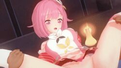 1boy 1girls 3d animated female hiyiti ootori_emu penetration penis pink_eyes pink_hair project_sekai sex squirting
