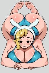 1girls 5_toes adventure_time ass barefoot blonde_female blonde_hair breasts feet female female_only female_solo fionna_the_human_girl headwear headwear_only soles solo solo_female solo_only toes