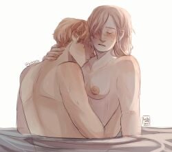 1boy 1boy1girl 1girl annie_leonhardt armin_arlert attack_on_titan blonde blonde-haired_female blonde-haired_male blonde_female blonde_hair blonde_hair_female shingeki_no_kyojin tagme water