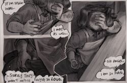 comic comic_page deltarune deltarune_chapter_3 english_dialogue english_text masturbation moossin4 penis ramb_(deltarune) size_difference solo solo_focus