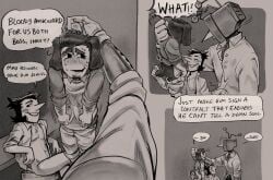 bottomless bottomless_male comic comic_page deltarune deltarune_chapter_3 english_dialogue english_text gay moossin4 ramb_(deltarune) spamton_g_spamton tenna_(deltarune) yaoi