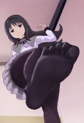 1girls akemi_homura feet feet_focus mahou_shoujo_madoka_magica solo solo_female