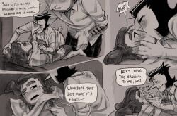 comic comic_page deltarune deltarune_chapter_3 english_dialogue english_text gay moossin4 ramb_(deltarune) spamton_g_spamton tenna_(deltarune) threesome yaoi
