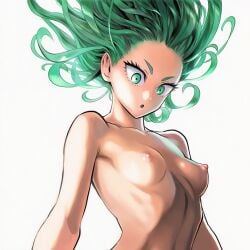 1girls 2d :o accurate_art_style accurate_body_type ai_generated areolae arms_at_sides bare_arms bare_shoulders breast_focus breasts breasts_apart cel_shading close-up collarbone completely_nude completely_nude_female curly_hair erect_nipples eyebrows eyelashes female female_focus female_only flipped_hair floating_hair flowing_hair forehead foreshortening from_below green_eyes green_hair high_resolution highres light-skinned_female light_skin line_art looking_down manga_style messy_hair murata_yuusuke_(style) nipples nude nude_female official_style one-punch_man open_mouth out-of-frame_censoring perky_breasts petite pink_nipples ribs shiny_hair shiny_skin short_hair simple_background skinny skinny_female slender_body slender_waist small_breasts solo solo_female solo_focus standing surprised tatsumaki three-quarter_view upper_body v-shaped_eyebrows viewed_from_below white_background wide_eyed