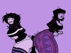 ass_job big_ass big_breasts flare_pants forbidden_pants frottage frotting huge_ass huge_breasts huge_thighs lesbian lily_(needlemouse) needlemouse_(series) needymouse sarah_henderson_(needlemouse) tagme ykujo