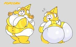 anthro ass bagelbite blonde_hair breasts bulge clown dog fat female freckles futanari huge_ass huge_breasts thick_thighs wide_hips