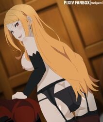 1girls 2d 2d_(artwork) 2d_artwork adult adult_female anime anime_character areola areolae ass ass_cleavage ass_crack big_boobs big_breasts black_garter_belt black_garter_straps black_panties black_underwear blurred_background blurry_background breasts brown_legwear brown_stockings brown_thigh_highs brown_thighhighs busty busty_female busty_girl butt digital digital_art digital_drawing digital_drawing_(artwork) digital_media digital_media_(artwork) drawing earrings fanart female female_focus female_only garter_belt garter_straps ginger ginger_hair gluteal_fold groin hourglass_figure huge_boobs huge_breasts indoor indoor_background indoor_nudity indoors interior_background kurigami kurigamiin large_boobs large_breasts lean_figure legwear long_hair looking_at_viewer looking_back looking_back_at_viewer looking_down looking_down_at_viewer mature mature_female mature_woman narrow_waist nipples open_mouth open_mouth_smile orange-haired_female orange_hair orange_hair_female panties parted_lips pink_areola pink_areolae pink_nipples plump_breasts portrait priscilla_barielle re:zero_kara_hajimeru_isekai_seikatsu red-eyed_female red_eyes shoulders sideboob slender_body slender_waist slim_female slim_waist smile smiley_face smiling smiling_at_viewer solo standing stockings thick_ass thick_butt thigh_gap thigh_highs thighhighs thighs tongue underwear upper_body white_fox_(studio) white_pupils wide_hips woman