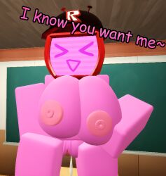 1girls 3d big_breasts breasts cum_out_pussy female female_only forsaken_(roblox) fully_nude indoors pink_body pink_eyes pussy roblox roblox_game robloxian tagme tagme_(artist) tv_head veeronica