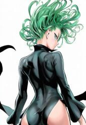 1girls 2d accurate_art_style accurate_body_type ai-created ai_generated arms_at_sides ass ass_focus ass_visible_through_clothes back back_view bare_legs black_dress cel_shading clothed clothing collared_dress curly_hair eyebrows eyelashes facing_away female female_focus female_only flipped_hair floating_hair flowing_hair from_behind glaring green_eyes green_hair head_turned high_collar high_resolution high_slit_dress highres light-skinned_female light_skin line_art long_sleeves looking_at_viewer looking_back looking_back_at_viewer looking_over_shoulder manga_style messy_hair murata_yuusuke_(style) official_style one-punch_man over_shoulder pelvic_curtain petite rear_view serious shiny_clothes shiny_hair shiny_skin short_hair side_slit simple_background skin_tight skinny skinny_female slender_body slender_waist solo solo_female solo_focus standing tatsumaki taut_clothes taut_dress tight_clothing tight_dress upper_body viewed_from_behind white_background