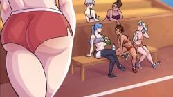 academy34 ass_focus focus_on_ass multiple_girls sportswear training youngnaughty