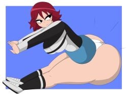 1girl 2d 2d_(artwork) 2d_artwork ass ass_attack ass_bigger_than_head big_ass big_breasts big_butt black_eyes blue_skirt breasts butt butt_attack clothed curvaceous curvy curvy_female curvy_hips curvy_thighs female female_only freckles freckles_on_face fully_clothed huge_ass huge_butt kim_pine large_ass large_butt panties red_hair red_hair_female scott_pilgrim scott_pilgrim_(series) scott_pilgrim_vs._the_world skirt thicc thick_thighs thighhighs thighs white_panties wide_hips