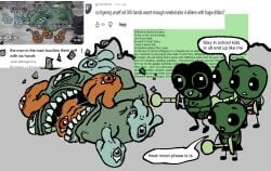 alien ambiguous_gender dialogue disembodied_hands drooling edging fingering fingers_in_mouth gooning hands masturbation mewgenics monster multi_arm saliva surrounded_by_hands unusual_anatomy youtube