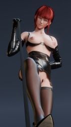 1girls 3d 3d_(artwork) chainsaw_man domination dominatrix female female_only femdom leash leash_pull makima_(chainsaw_man) pov stepped_on submissive_pov ylknarf