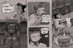 comic comic_page deltarune deltarune_chapter_3 english_dialogue english_text gay moossin4 ramb_(deltarune) spamton_g_spamton tenna_(deltarune) yaoi