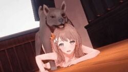 1girls 3d animated bestiality dog doggy_style female feral from_behind hanasato_minori hiyiti human_on_feral looking_at_viewer naked nude penetration project_sekai sex sex_from_behind zoophilia