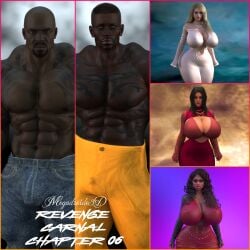 3d 3dcg big_ass big_breasts big_penis comic interracial lingerie muscles original_character original_series tattoo